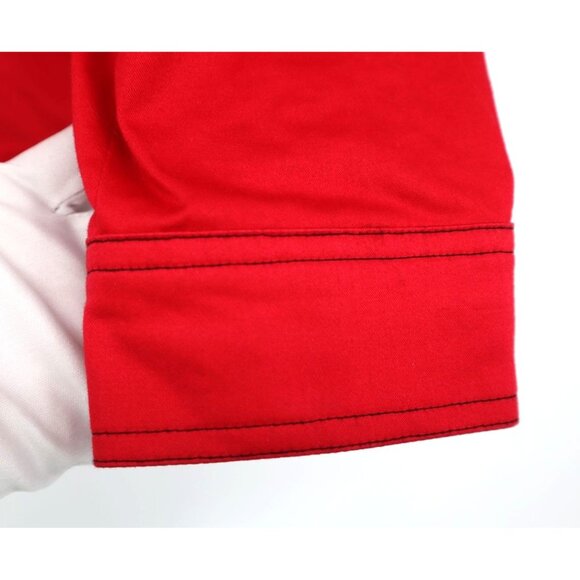 Maggy London Red Zip-Up Jacket Pockets Round Neckline Sz 12 Preppy Office Career - Picture 8 of 13